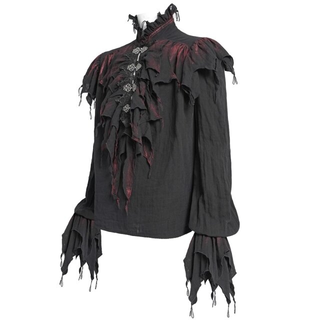 Black Devil Fashion Ruffle Shirt Bloodwoven Shadows