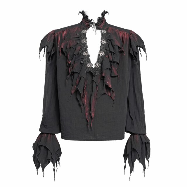 Black Devil Fashion Ruffle Shirt Bloodwoven Shadows