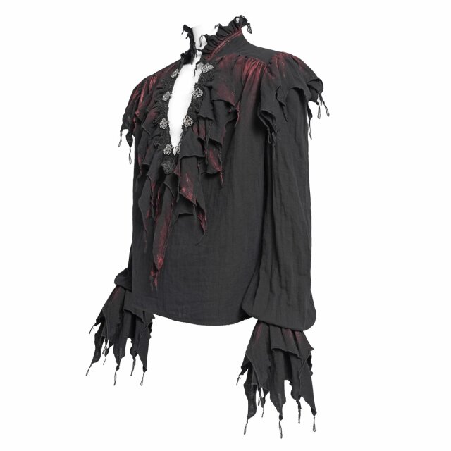 Schwarzes Devil Fashion Rüschenhemd Bloodwoven Shadows S