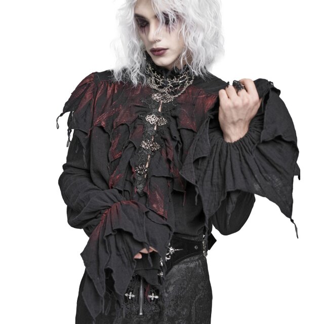 Schwarzes Devil Fashion Rüschenhemd Bloodwoven Shadows S