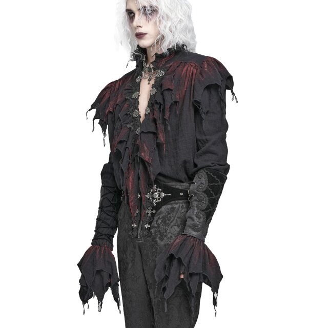 Schwarzes Devil Fashion Rüschenhemd Bloodwoven Shadows S