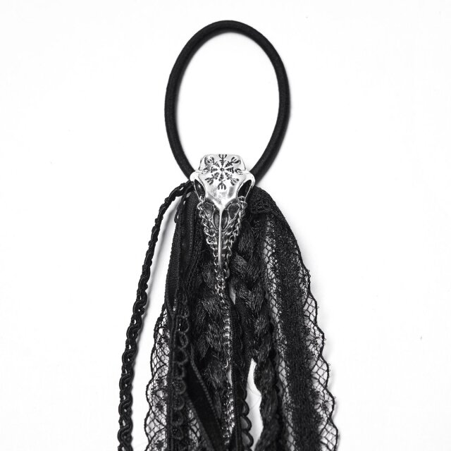 Punk Rave Pagan Hair Accessory with Bird Skull