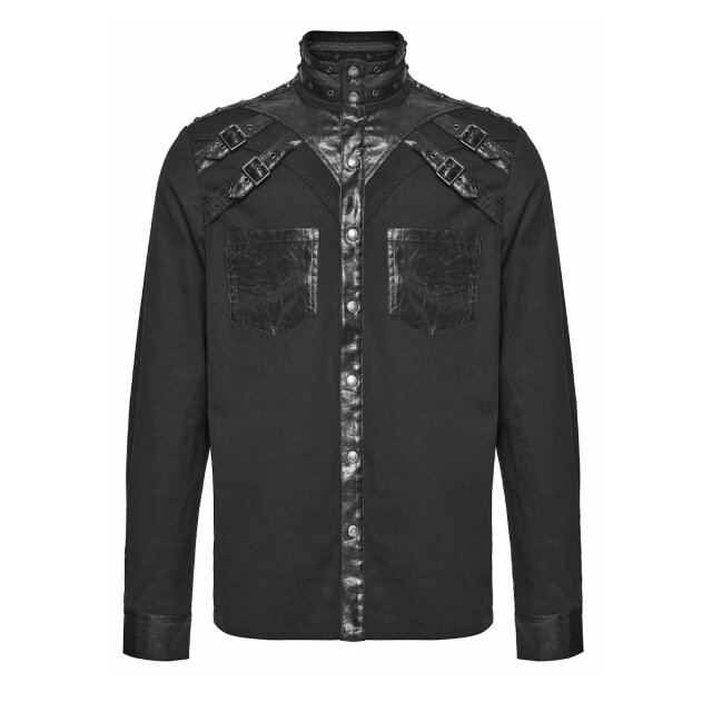 Punk Rave Wasteland Shirt Rust Raider with Faux Leather