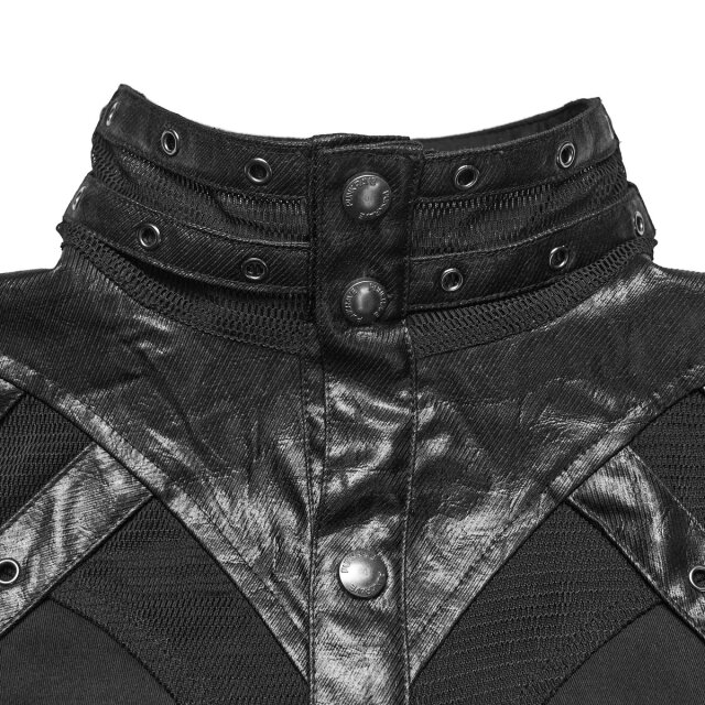 Punk Rave Wasteland Shirt Rust Raider with Faux Leather