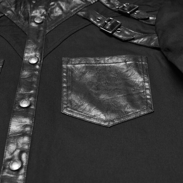 Punk Rave Wasteland Shirt Rust Raider with Faux Leather