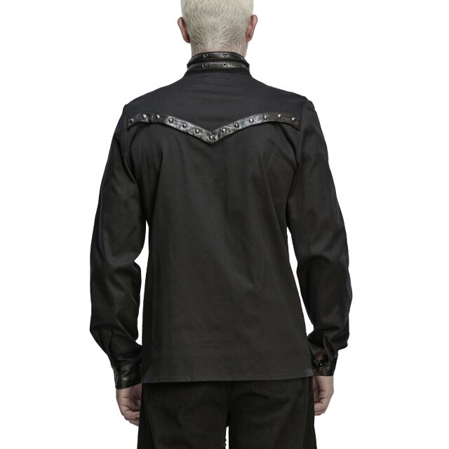 Punk Rave Wasteland Shirt Rust Raider with Faux Leather