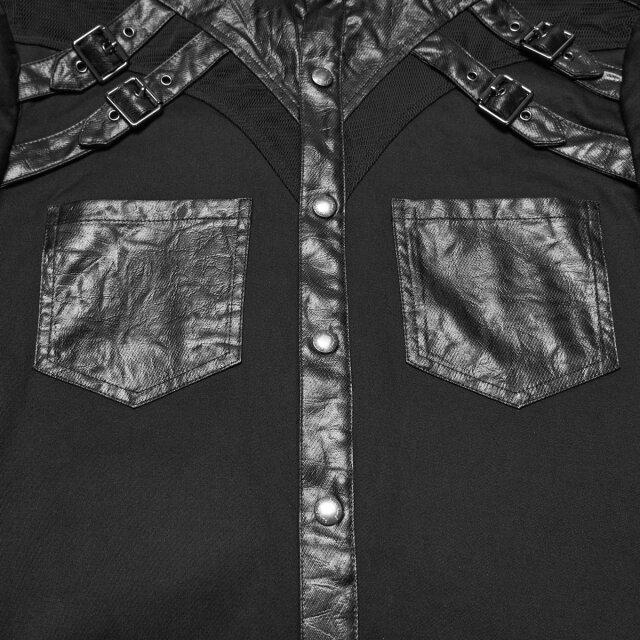 Punk Rave Wasteland Shirt Rust Raider with Faux Leather