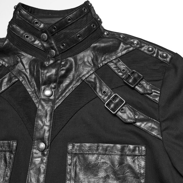 Punk Rave Wasteland Shirt Rust Raider with Faux Leather