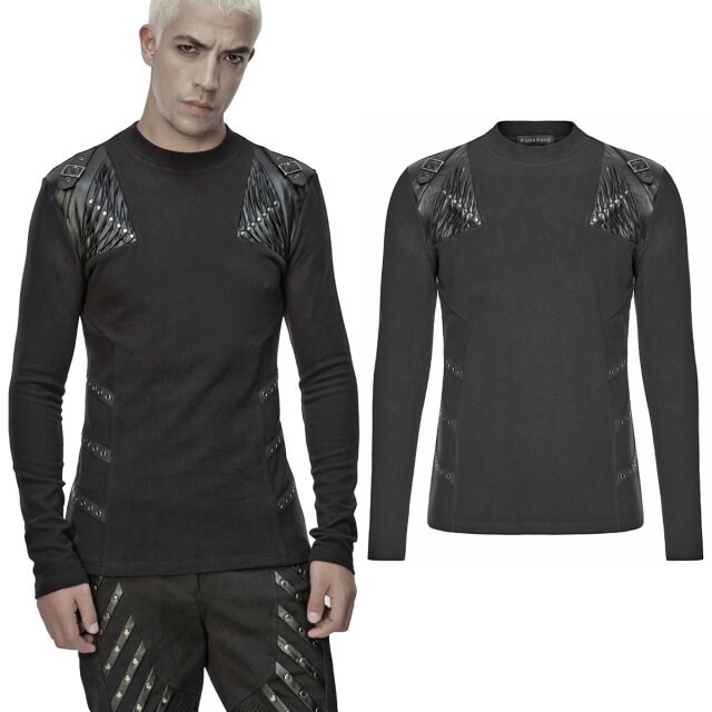 Schmal geschnittenes Gothic Longsleeve (WT-1049BK)...