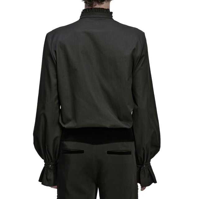 Punk Rave Shirt In Noble Dignity with Pintucks -black