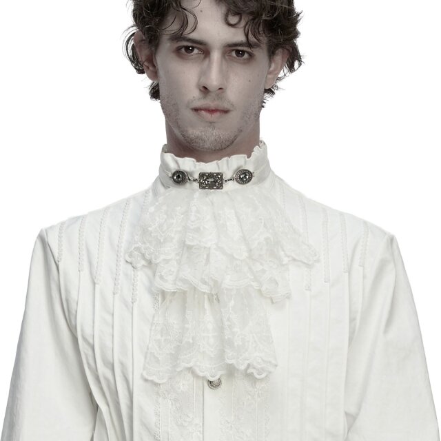 Punk Rave Plastron Ruched Nobility in Weiß