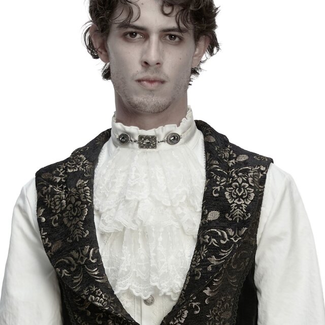 Punk Rave Plastron Ruched Nobility in Weiß