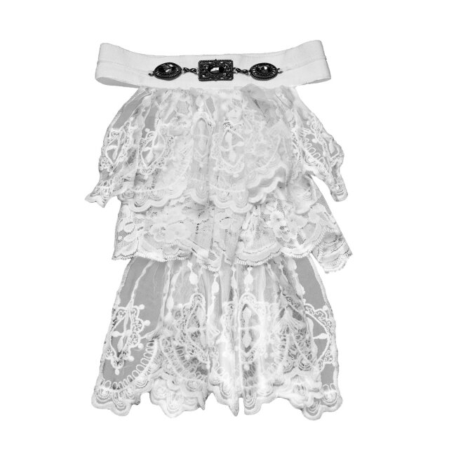 Punk Rave Plastron Ruched Nobility in Weiß