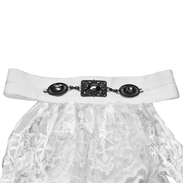 Punk Rave Plastron Ruched Nobility in Weiß