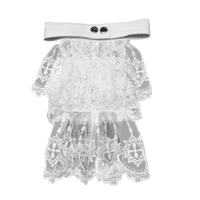 Punk Rave Plastron Ruched Nobility in Weiß