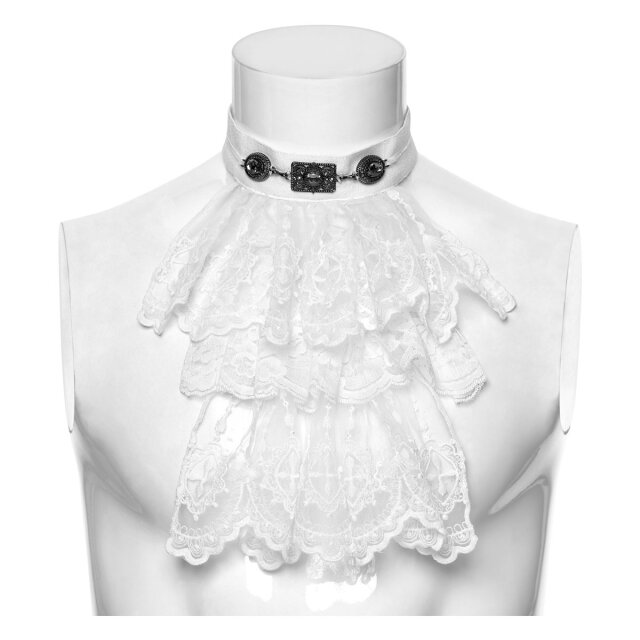Punk Rave Plastron Ruched Nobility in Weiß