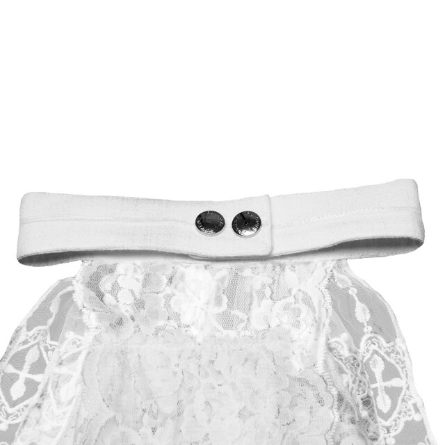 Punk Rave Plastron Ruched Nobility in Weiß