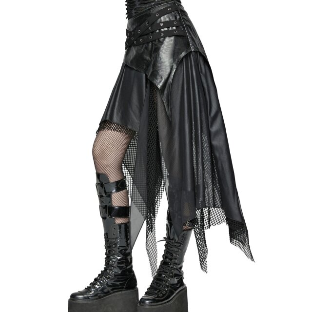 Asymmetrical Punk Rave Layered Skirt Uneven Remains