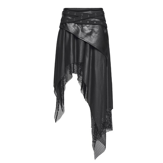 Asymmetrical Punk Rave Layered Skirt Uneven Remains