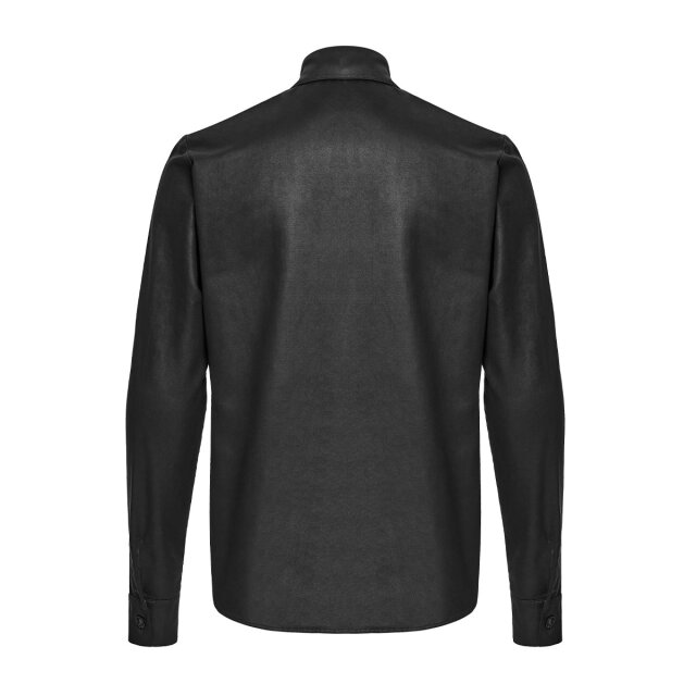 Punk Rave Velour Gothic Shirt in Dark Restraint with Bat Collar