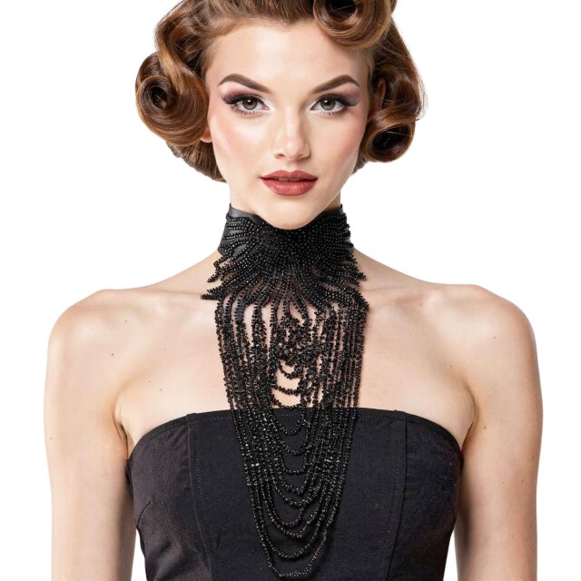 Mondin Black Rain Choker mit Perlenketten