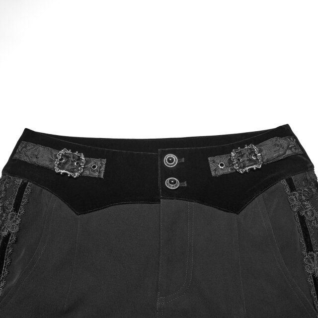 Dunkelromantische Punk Rave Hose Forma Nera mit Samtbund