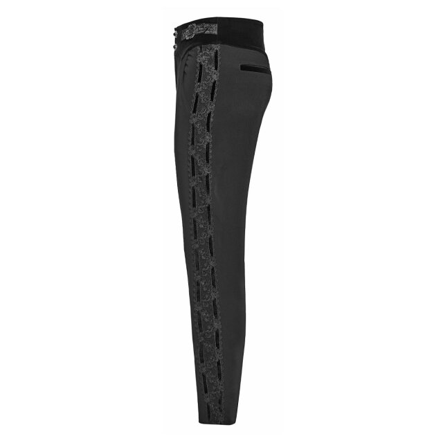 Dunkelromantische Punk Rave Hose Forma Nera mit Samtbund M