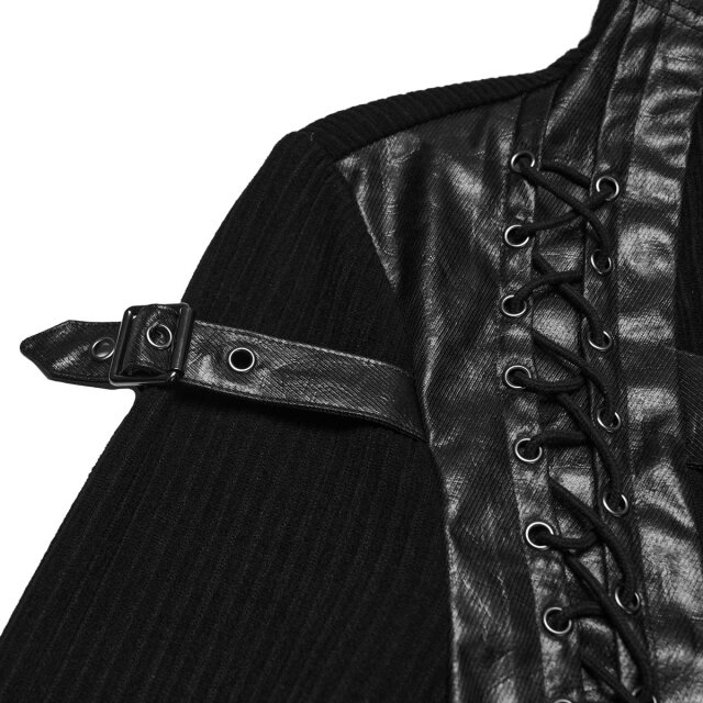 Punk Rave double ribbed long sleeve Unaffected with faux leather