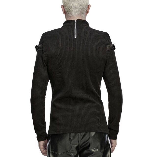 Punk Rave double ribbed long sleeve Unaffected with faux leather