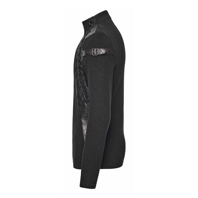Punk Rave double ribbed long sleeve Unaffected with faux leather