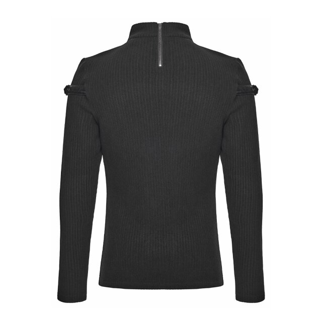Punk Rave double ribbed long sleeve Unaffected with faux leather
