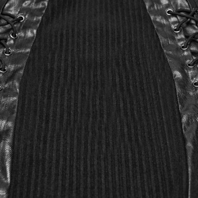 Punk Rave double ribbed long sleeve Unaffected with faux leather