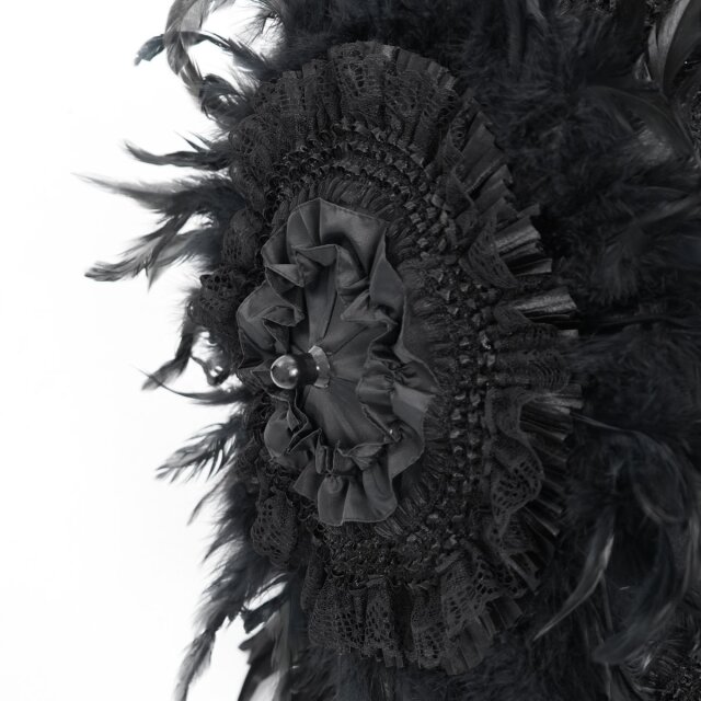 Burlesker Show-Schirm Dark Spectacle mit Federn