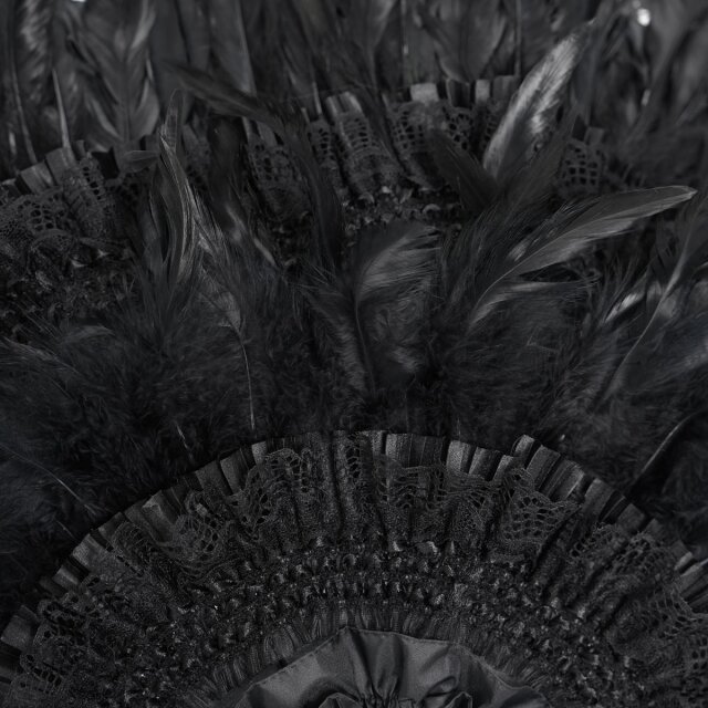 Burlesker Show-Schirm Dark Spectacle mit Federn
