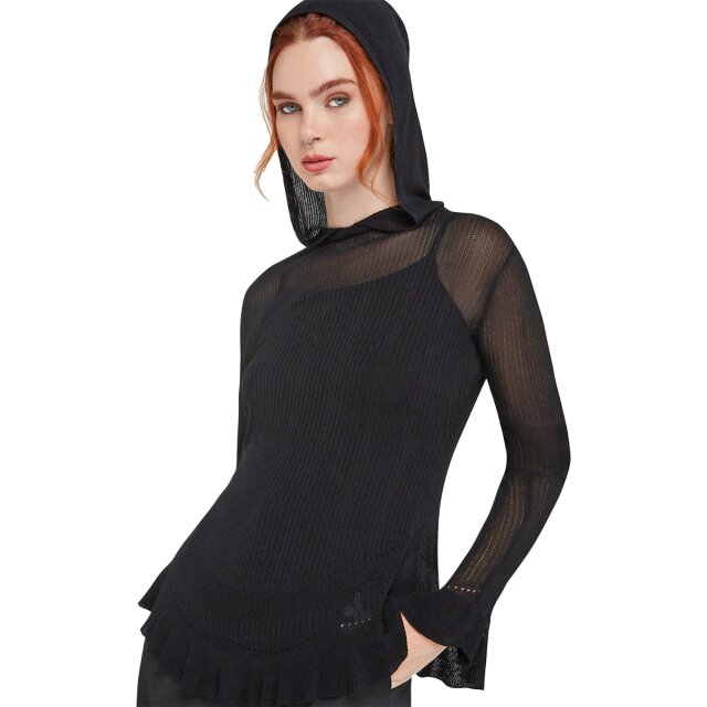 Tailored Gothic pullover in soft pointelle knit with...