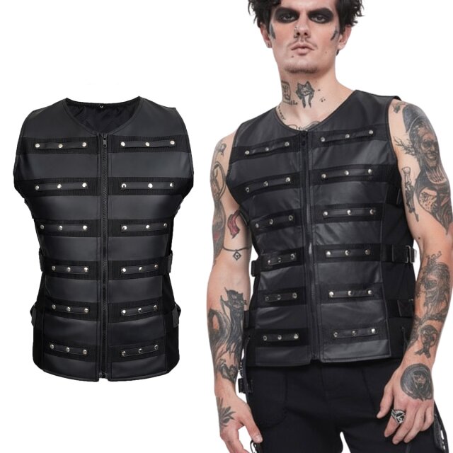 Wetlook tech-wear waistcoat (U-3-14-115-00) with padded...