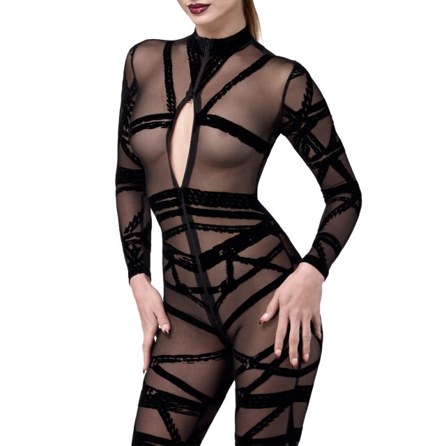 Noir Handmade Bondesque Catsuit – Velvet Ropes XL