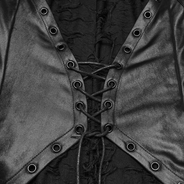 PUNK RAVE Wasteland Maxi Dress After the Ash in shredded look with XXL hood