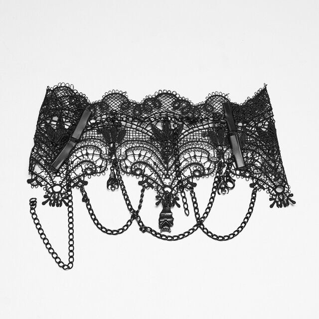 PUNK RAVE Gothic Spitzenchoker A Little Bite of Lace mit Fledermäusen