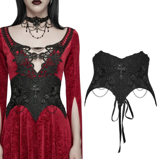 Lightweight corset belt in fine mesh with lace, 3D...