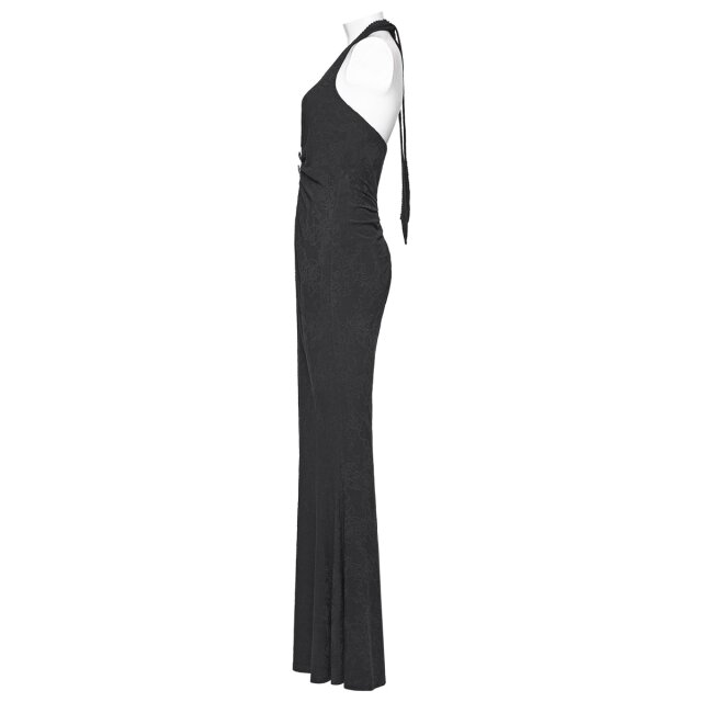 PUNK RAVE Gothic Neckholder Maxi Dress Too Elegant to Behave in Mermaid Silhouette