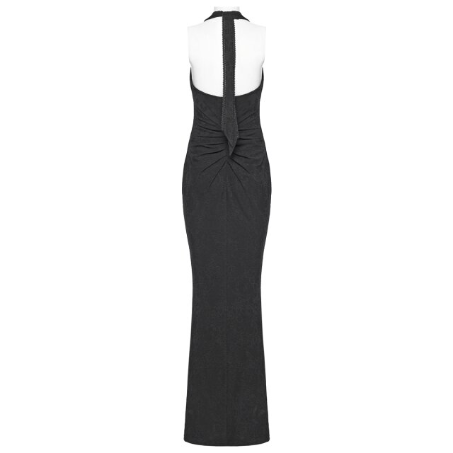 PUNK RAVE Gothic Neckholder Maxi Dress Too Elegant to Behave in Mermaid Silhouette