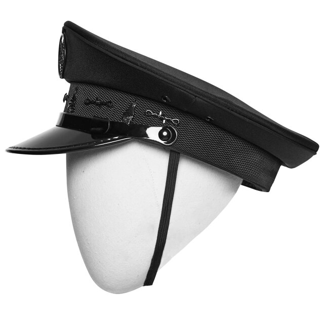 PUNK RAVE Unisex Gothic Peaked Cap On Silent Patrol with a Uniform-Inspired Design