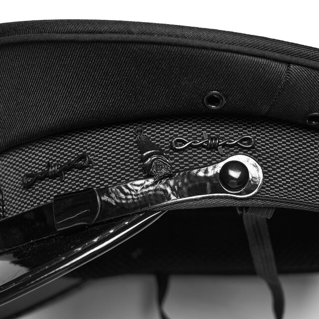 PUNK RAVE Unisex Gothic Peaked Cap On Silent Patrol with a Uniform-Inspired Design
