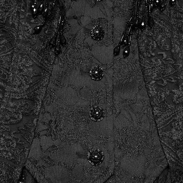 PUNK RAVE Glamour Gothic Waistcoat Refined Sin with Pearl Details