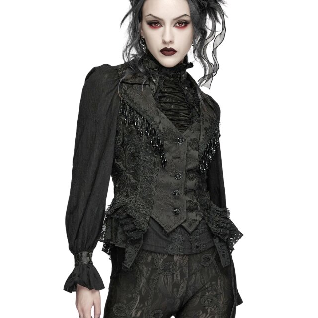 PUNK RAVE Glamour Gothic Waistcoat Refined Sin with Pearl...