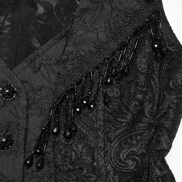 PUNK RAVE Glamour Gothic Waistcoat Refined Sin with Pearl Details