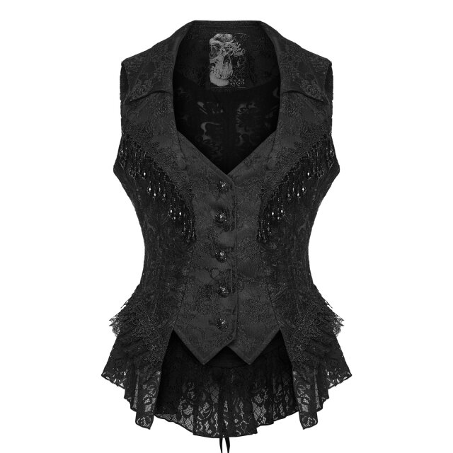 PUNK RAVE Glamour Gothic Waistcoat Refined Sin with Pearl Details