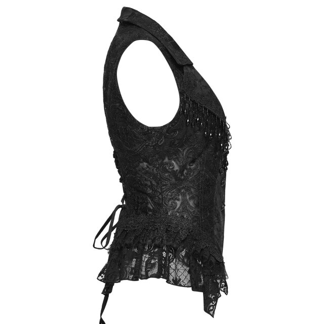 PUNK RAVE Glamour Gothic Waistcoat Refined Sin with Pearl Details