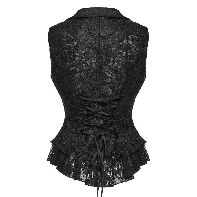 PUNK RAVE Glamour Gothic Waistcoat Refined Sin with Pearl Details